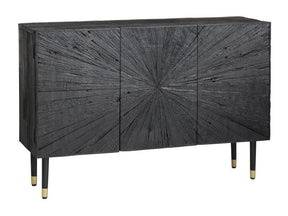Obsidian Black Three-Door Sideboard by Crestview at Eve Furniture