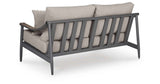 Ocean Beach Gray Outdoor Loveseat with Cushion by Ashley at Eve Furniture