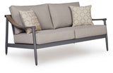 Ocean Beach Gray Outdoor Sofa and Loveseat by Ashley at Eve Furniture