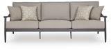 Ocean Beach Gray Outdoor Sofa and Loveseat by Ashley at Eve Furniture