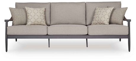 Ocean Beach Gray Outdoor Sofa and Loveseat by Ashley at Eve Furniture