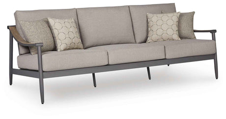 Ocean Beach Gray Outdoor Sofa and Loveseat by Ashley at Eve Furniture
