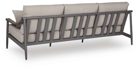 Ocean Beach Gray Outdoor Sofa and Loveseat by Ashley at Eve Furniture