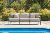 Ocean Beach Gray Outdoor Sofa with Cushion by Ashley at Eve Furniture