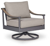 Ocean Beach Gray Outdoor Swivel Lounge with Cushion by Ashley at Eve Furniture