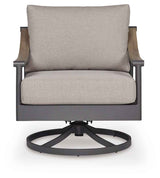Ocean Beach Gray Outdoor Swivel Lounge with Cushion by Ashley at Eve Furniture