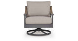 Ocean Beach Gray Outdoor Swivel Lounge with Cushion by Ashley at Eve Furniture