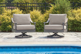 Ocean Beach Gray Outdoor Swivel Lounge with Cushion by Ashley at Eve Furniture