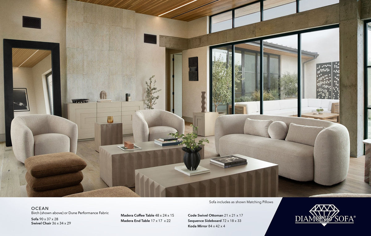 Ocean Birch Performance Fabric Sofa by Diamond Sofa at Eve Furniture