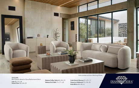 Ocean Birch Performance Fabric Sofa by Diamond Sofa at Eve Furniture
