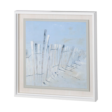 Ocean Fence by Mercana Studio a Hand Embellished Textured Framed Art Print Matted under Glass by Mercana at Eve Furniture