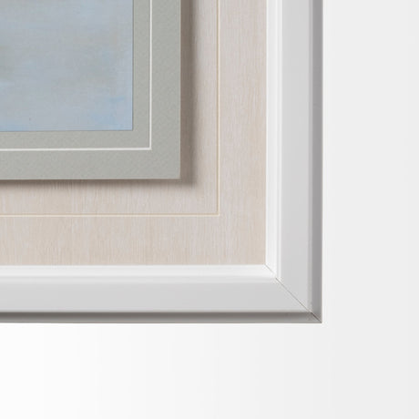 Ocean Fence by Mercana Studio a Hand Embellished Textured Framed Art Print Matted under Glass by Mercana at Eve Furniture