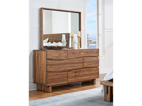 Ocean Six Drawer Solid Wood Dresser in Natural Sengon by Modus Furniture at Eve Furniture