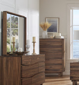 Ocean Solid Wood Floating Glass Mirror in Natural Sengon by Modus Furniture at Eve Furniture