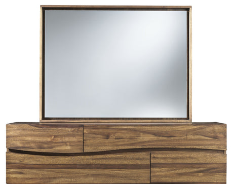 Ocean Solid Wood Floating Glass Mirror in Natural Sengon by Modus Furniture at Eve Furniture