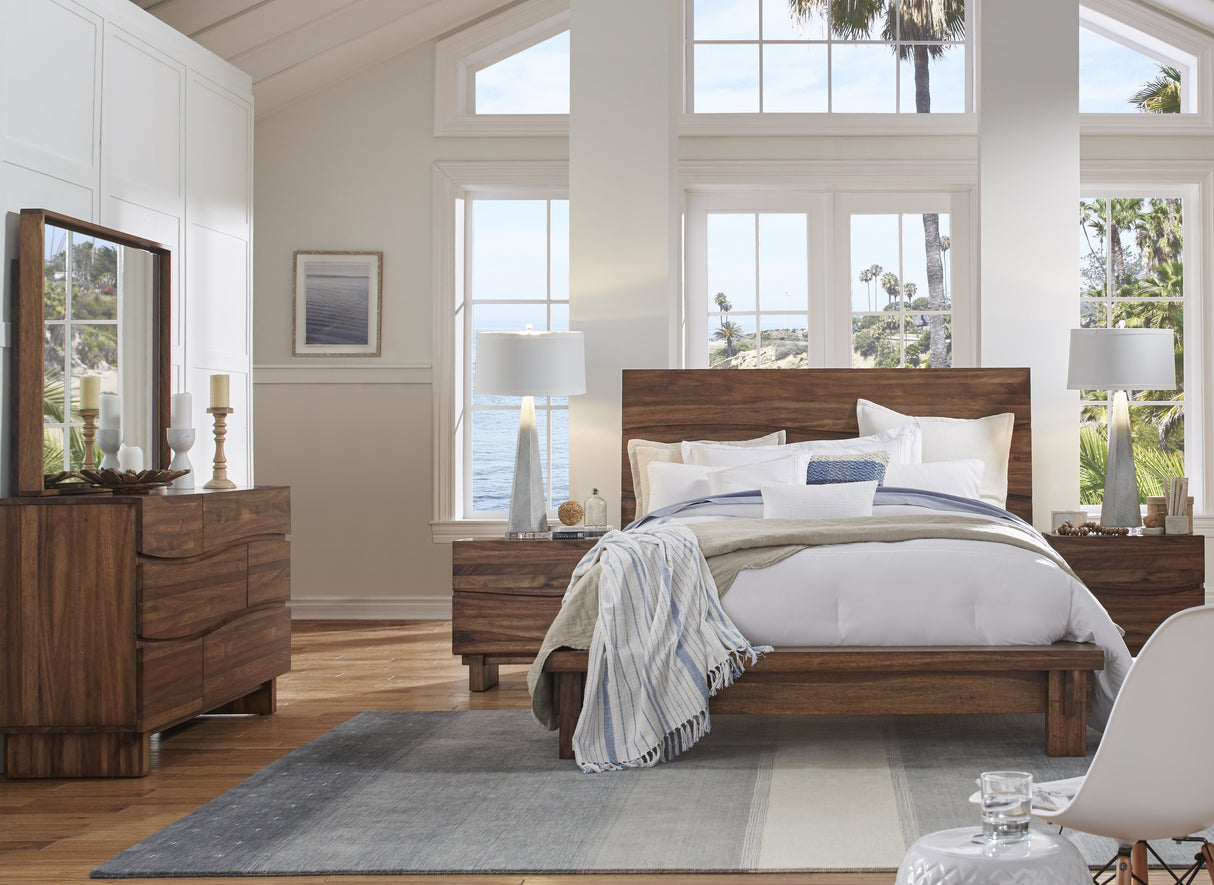 Ocean Solid Wood Queen Platform Bed in Natural Sengon by Modus Furniture at Eve Furniture