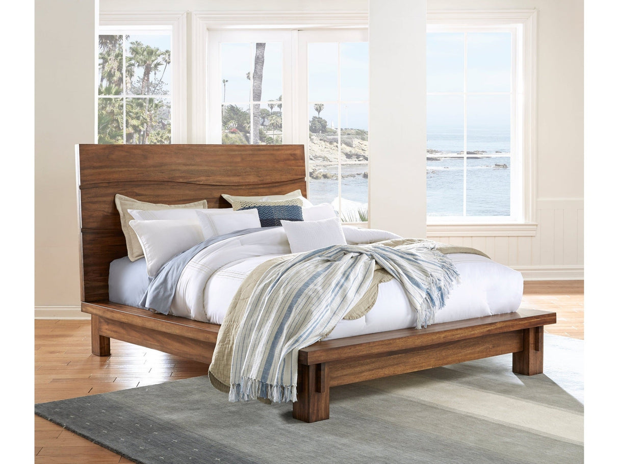 Ocean Solid Wood Queen Platform Bed in Natural Sengon by Modus Furniture at Eve Furniture
