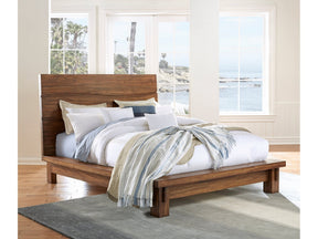 Ocean Solid Wood Queen Platform Bed in Natural Sengon by Modus Furniture at Eve Furniture