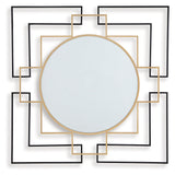 Oceanal Black/Gold Finish Accent Mirror by Ashley at Eve Furniture