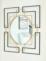 Oceanal Black/Gold Finish Accent Mirror by Ashley at Eve Furniture