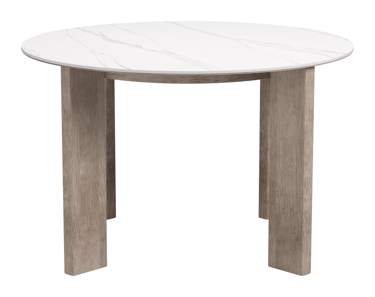 Oceanveil White Outdoor Round Dining Table by Zuomod at Eve Furniture