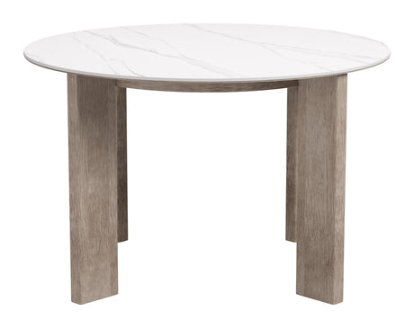 Oceanveil White Outdoor Round Dining Table by Zuomod at Eve Furniture