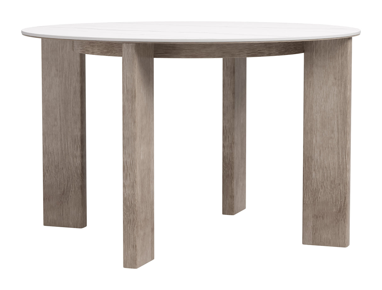 Oceanveil White Outdoor Round Dining Table by Zuomod at Eve Furniture