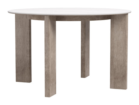 Oceanveil White Outdoor Round Dining Table by Zuomod at Eve Furniture