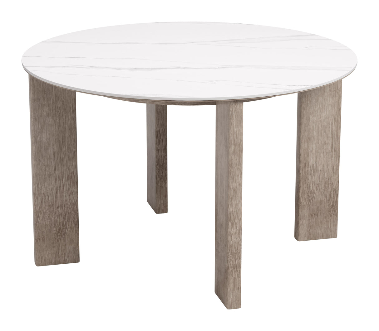 Oceanveil White Outdoor Round Dining Table by Zuomod at Eve Furniture