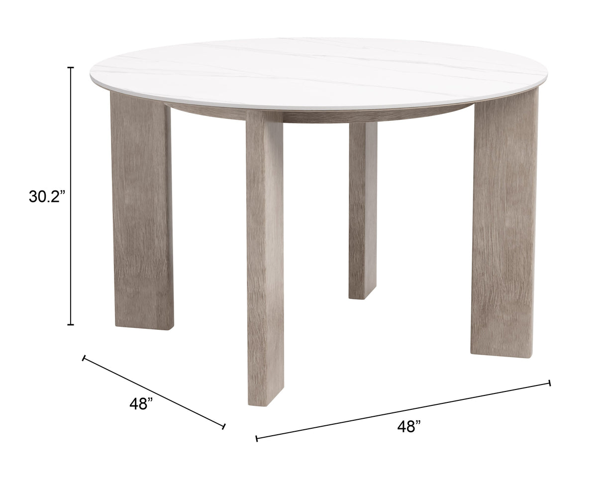 Oceanveil White Outdoor Round Dining Table by Zuomod at Eve Furniture