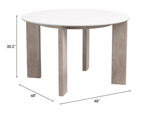 Oceanveil White Outdoor Round Dining Table by Zuomod at Eve Furniture