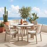 Oceanveil White Outdoor Round Dining Table by Zuomod at Eve Furniture