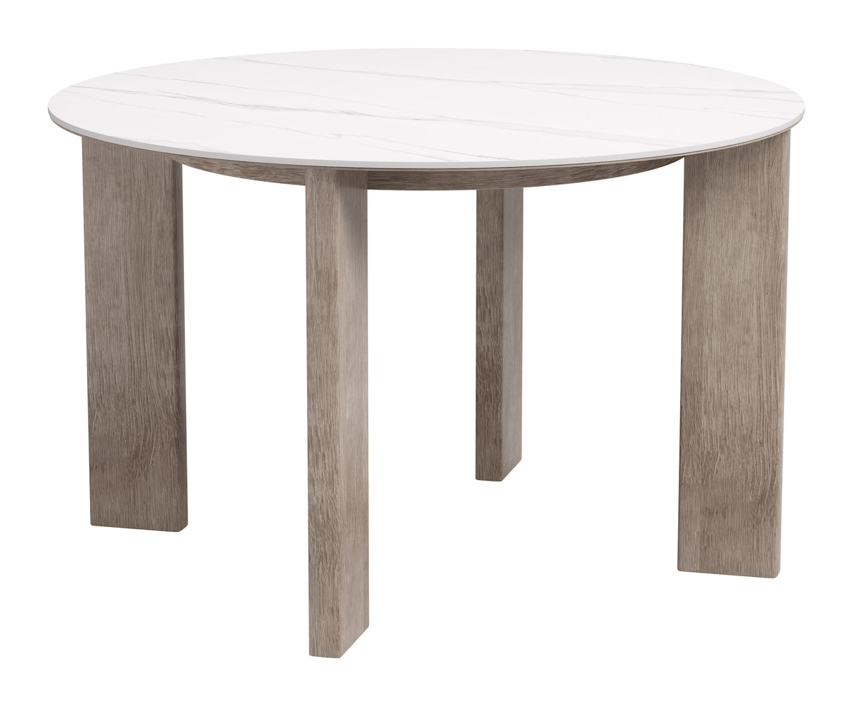 Oceanveil White Outdoor Round Dining Table by Zuomod at Eve Furniture