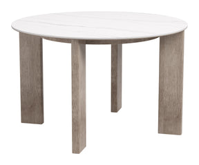 Oceanveil White Outdoor Round Dining Table by Zuomod at Eve Furniture