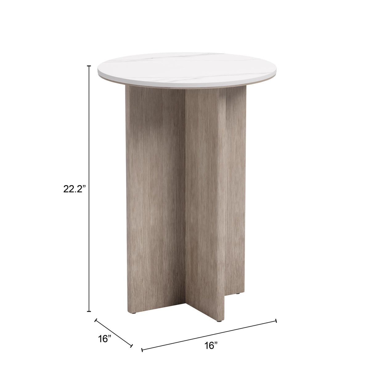 Oceanveil White Outdoor Side Table by Zuomod at Eve Furniture