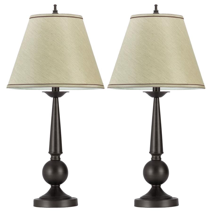 Ochanko Bronze/Beige Cone shade Table Lamps (Set of 2) by Coaster at Eve Furniture