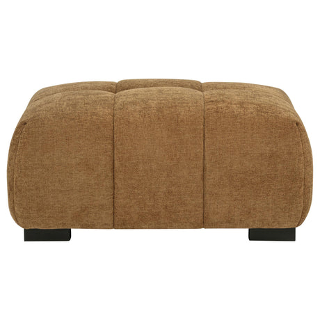 Octavia Amber Fabric Upholstered Rectangular Ottoman by Coaster at Eve Furniture