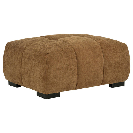 Octavia Amber Fabric Upholstered Rectangular Ottoman by Coaster at Eve Furniture