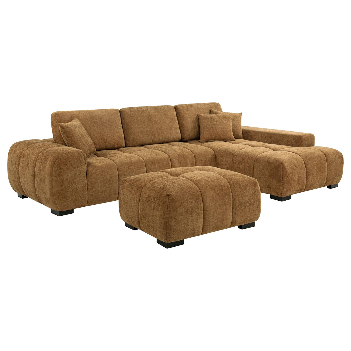 Octavia Amber Fabric Upholstered Sectional Chaise Sofa by Coaster at Eve Furniture