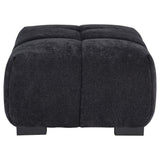 Octavia Black Fabric Rectangular Upholstered Ottoman by Coaster at Eve Furniture