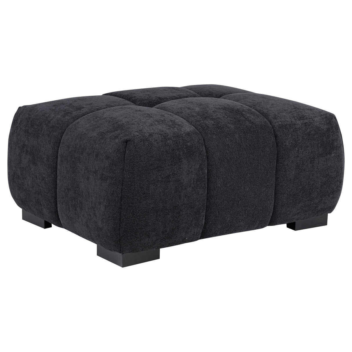 Octavia Black Fabric Rectangular Upholstered Ottoman by Coaster at Eve Furniture