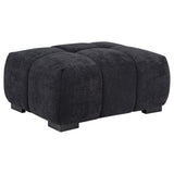 Octavia Black Fabric Rectangular Upholstered Ottoman by Coaster at Eve Furniture
