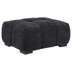 Octavia Black Fabric Rectangular Upholstered Ottoman by Coaster at Eve Furniture