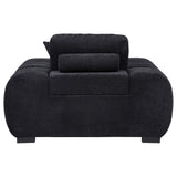 Octavia Black Fabric Upholstered Track Arm Accent Chair by Coaster at Eve Furniture
