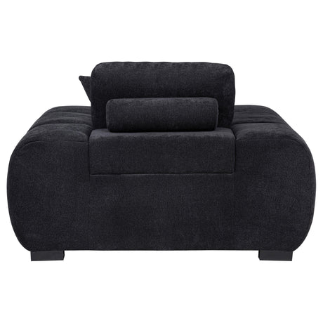 Octavia Black Fabric Upholstered Track Arm Accent Chair by Coaster at Eve Furniture