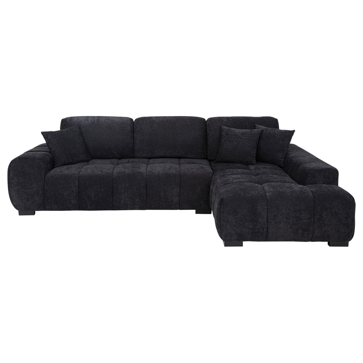 Octavia Black Fabric Upholstered Track Arm Sectional Sofa by Coaster at Eve Furniture