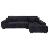 Octavia Black Fabric Upholstered Track Arm Sectional Sofa by Coaster at Eve Furniture