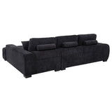 Octavia Black Fabric Upholstered Track Arm Sectional Sofa by Coaster at Eve Furniture