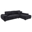 Octavia Black Fabric Upholstered Track Arm Sectional Sofa by Coaster at Eve Furniture