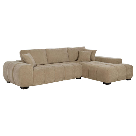 Octavia Camel Upholstered Sectional Chaise Sofa by Coaster at Eve Furniture